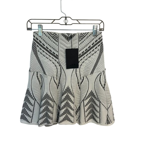 Neiman Marcus RVN Modern Patterned Knit Flared Skirt NWT Size Small - Picture 2 of 5